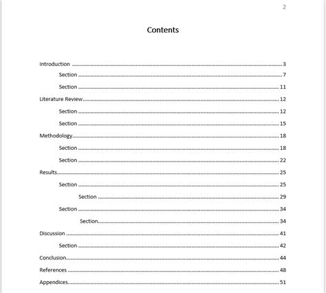 How Do You Write A Table Of Contents In A Report