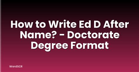 Write EdD Dissertation