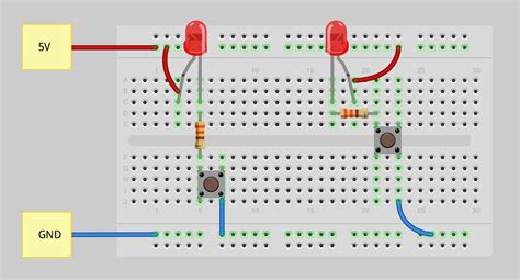 how does a button work on a breadboard