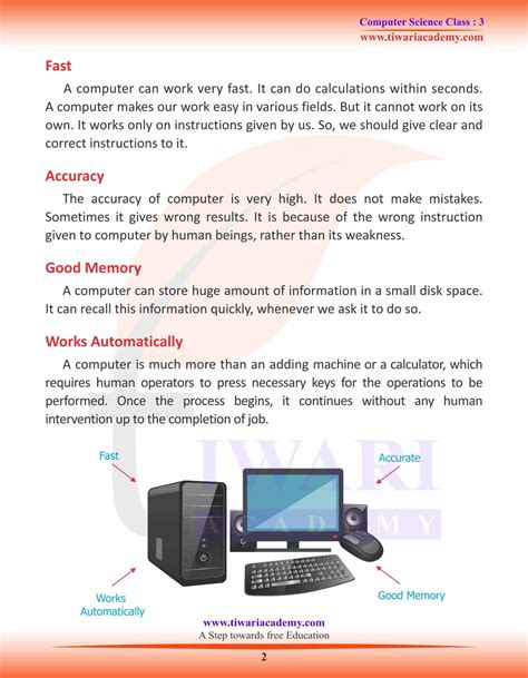 how does a computer work class 3 answer