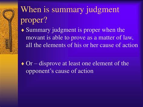 how does a summary judgment work