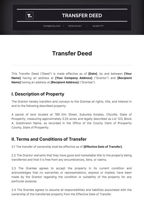 How Does A Transfer Deed Work