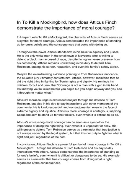 how does atticus relate to courage in to kill a mockingbird