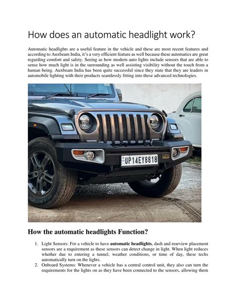 How Does Automatic Headlight Sensor Work