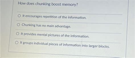 how does chunking boost memory