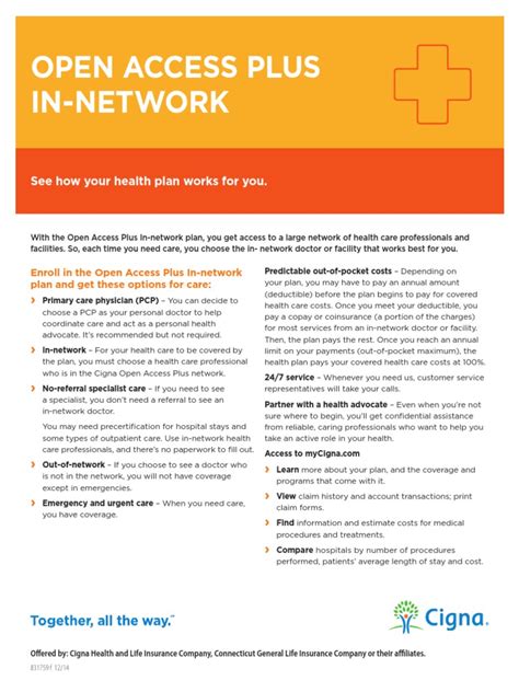 how does cigna open access plus work