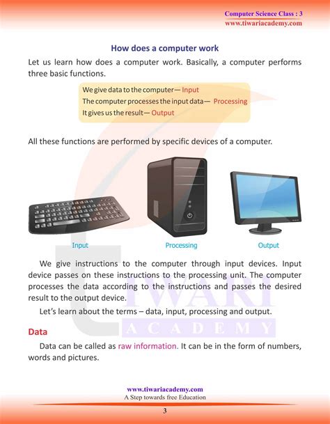 how does computer work for class 3