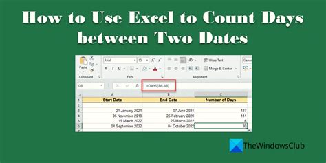 how does excel count days