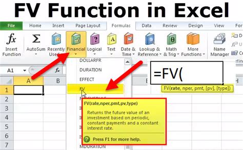 how does fv function work in excel