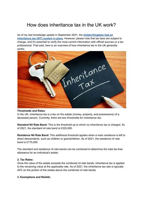 how does inheritance tax work in the uk