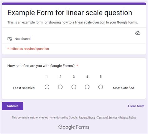 how does linear scale work in google forms