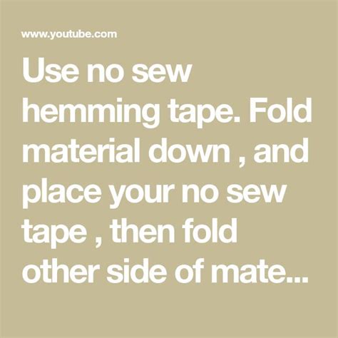 How Does No Sew Tape Work