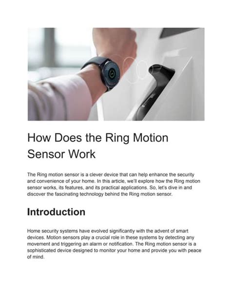 How Does Ring Sensor Work