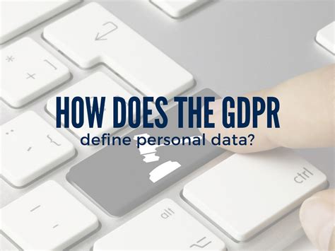 how does the gdpr define personal data