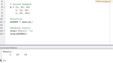 how does the mean function work in matlab