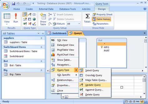 how does update query work in access