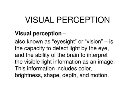 how does visual perception affect learning