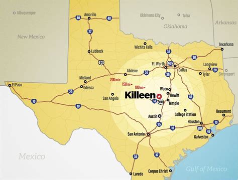 how far is killeen texas from austin texas