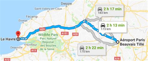how far is le havre from paris