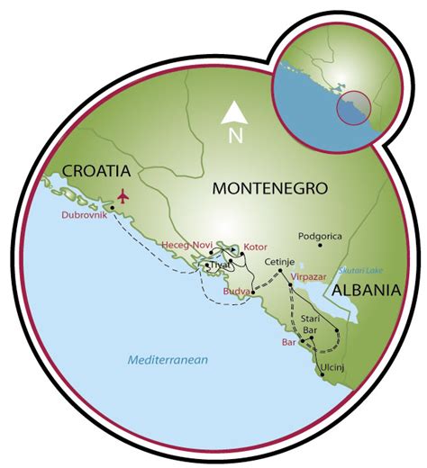 how far is montenegro from dubrovnik