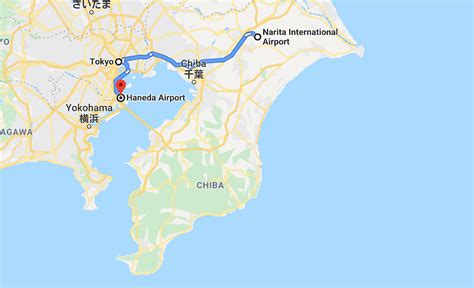 how far is narita airport to yokohama