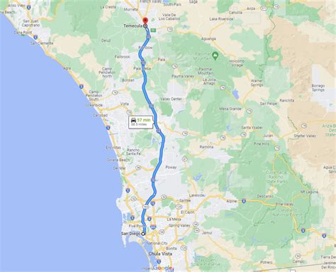 how far is temecula from san diego