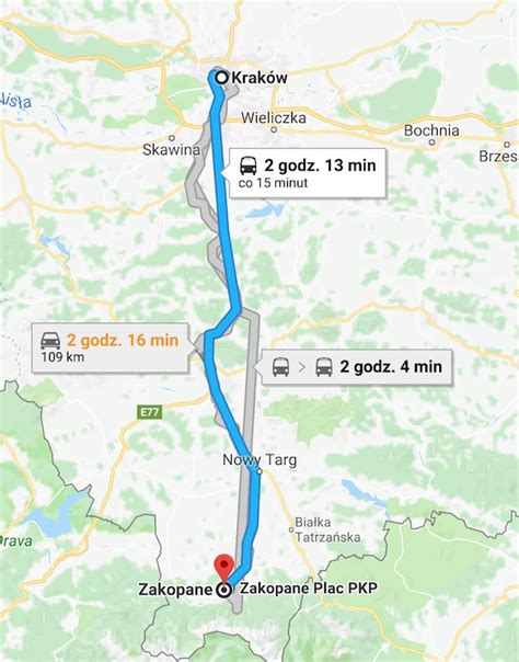 how far is zakopane from krakow