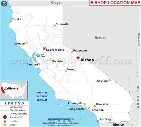 how far to bishop ca