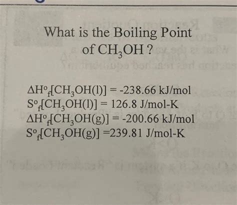 Unveiling the Quick Mystery: How High Is CH3OH's Boiling Point?