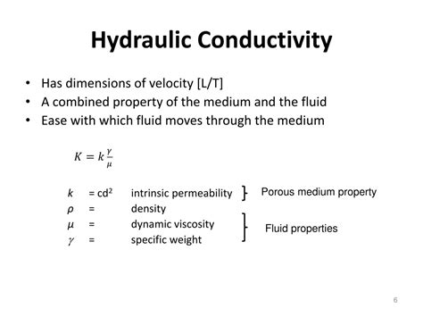 how hydraulic conductivity is calculated