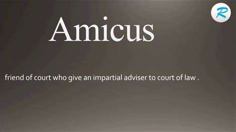 how is amicus pronounced