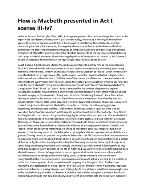 how is macbeth presented in act 1