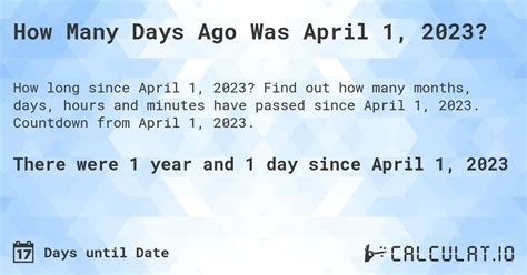 how long ago was april 23 2023