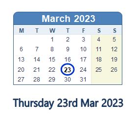 how long ago was march 23rd 2023