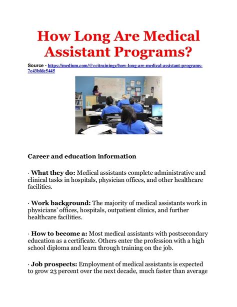 how long are medical assistant programs