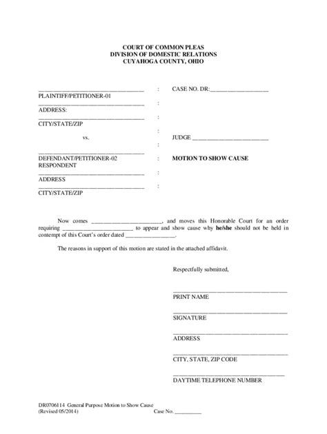 how long does a judge have to answer a motion in ohio