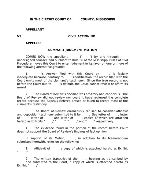 how long does a judge have to rule on a motion in mississippi