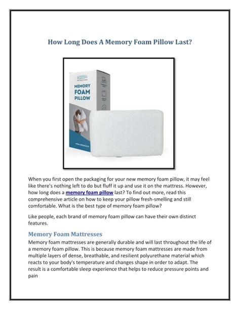how long does a memory foam pillow last