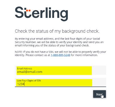 how long does it take for a background check to come back from sterling