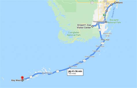 how long does it take to get to the keys from miami