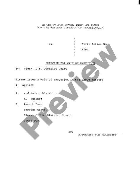 how long is a writ of execution good for in pa