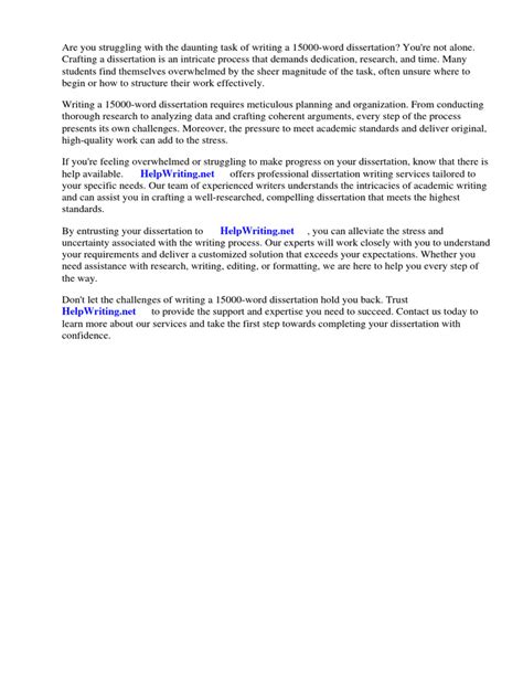 how long should a methodology be in a 15000 word dissertation