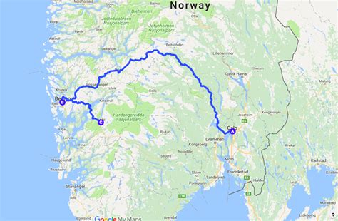 how long to drive from oslo to bergen