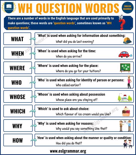 how long wh questions examples