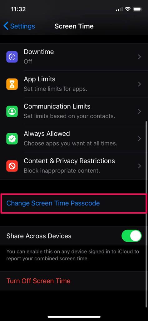 how many attempts to change screen time passcode