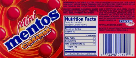 Calories in Fruit Mentos