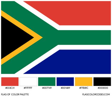 how many colors in south african flag
