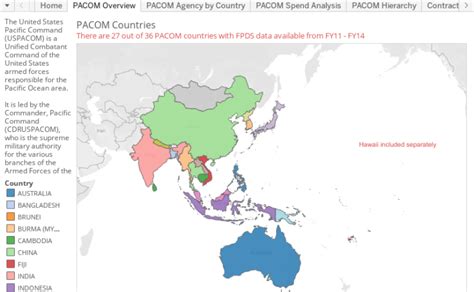 how many countries in the indopacom aor