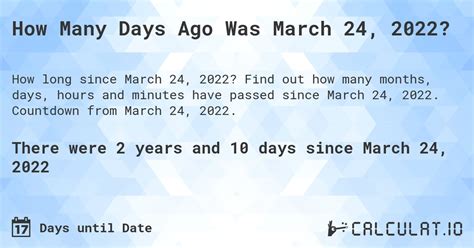 how many days since march 24 2020