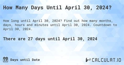 how many days till april 2027